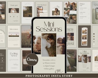 Photography Instagram story Template Instagram content Family Photography Marketing Social Media CANVA Template Instagram Story Posts