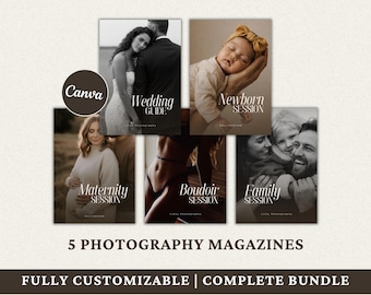 Photography magazine BUNDLE Digital Magazine Professional Portfolio Wedding Newborn Family Client Welcome Guide Marketing Kit Bundle Photo