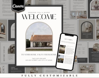 Airbnb Welcome Book Printable Airbnb guidebook Pre written Guest Book Airbnb House Guide template Welcome Book for Vacation Rental CANVA