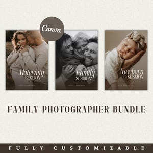 PACCHETTO Famiglia per Fotografi, Guida pre-scritta per maternità, famiglia e neonato, completamente personalizzabile, da usare con CANVA!