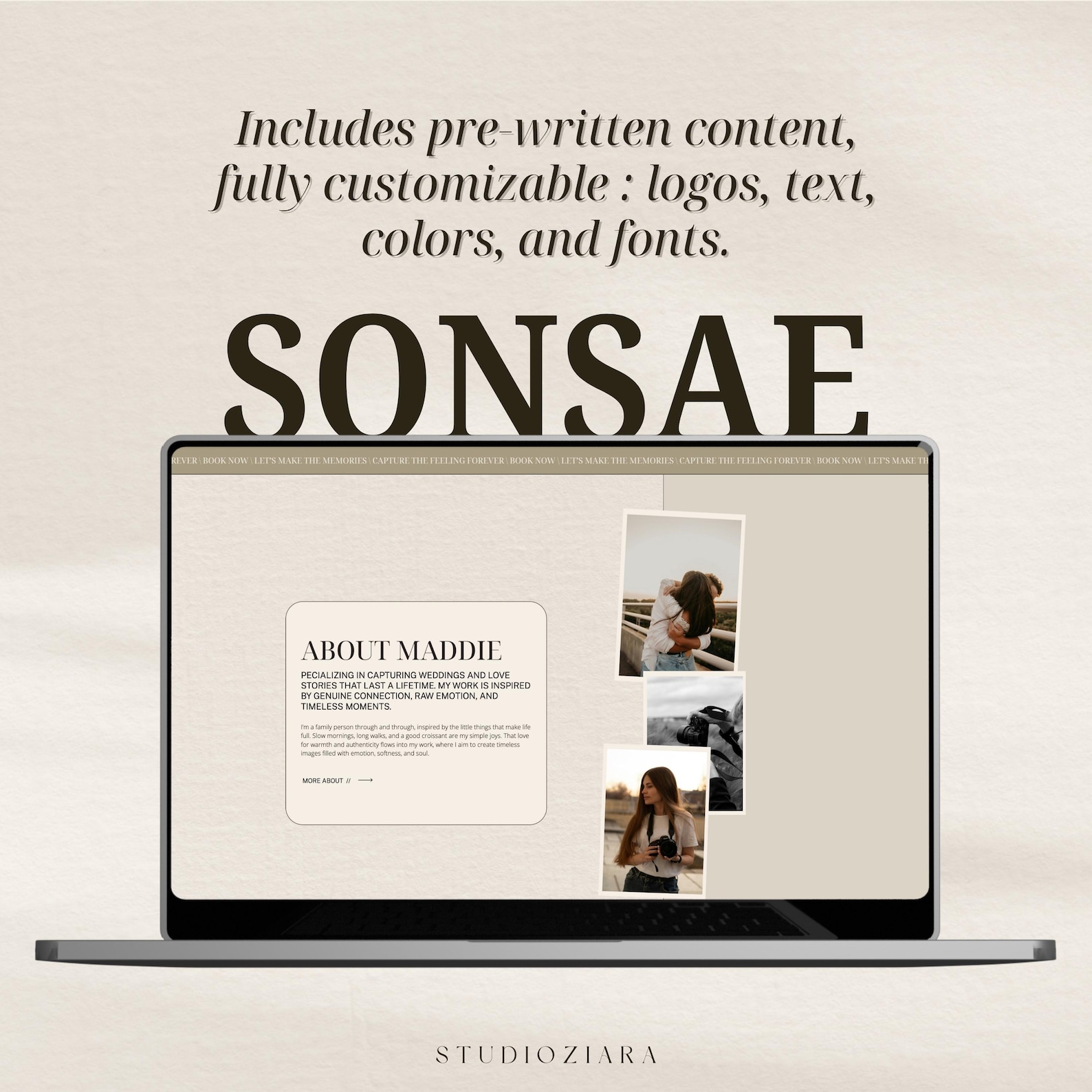 Showit Website Template for Photographers Fully Customizable True ...
