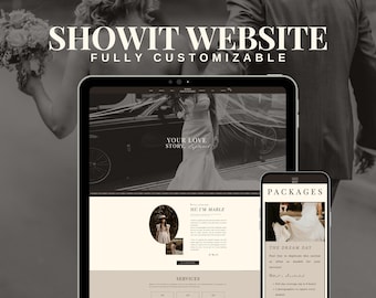 Wedding Photographer Showit Website Elegant Design Photography Showit template Custom Photo Gallery Customizable Website Template Premium