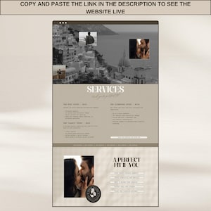 one page canva website template photography website neutral earth tone design minimal modern photographer portfolio layout editable customizable branding webdesign canva landing page onepage site aesthetic clean simple professional portfolio for photographers creatives small business owners easy to edit drag and drop canva website builder budget friendly digital template instant download marketing tool online presence showcase your work client friendly design