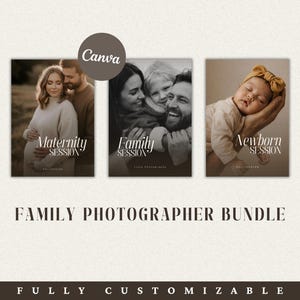 PACCHETTO Famiglia per Fotografi, Guida pre-scritta per maternità, famiglia e neonato, completamente personalizzabile, da usare con CANVA!