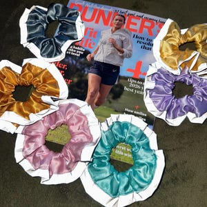 Satin Reflective Hair Scrunchie | Night Running Winter Visibility Safety Gift
