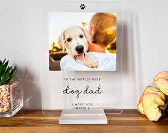 Heartwarming Dog Dad Tribute: Custom Gift for Him|Unique Plaque for Dad's Birthday,Father's Day or Christmas,Cherished Keepsake,Best Dog Dad
