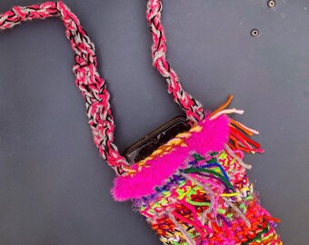 Crochet bag porta cellulare