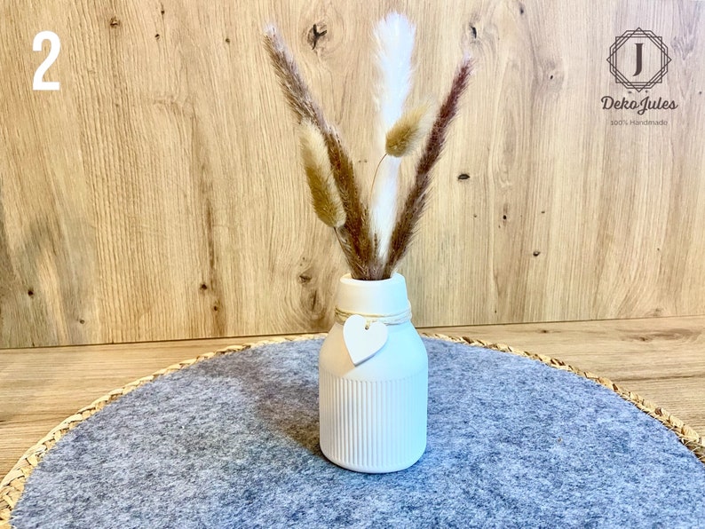 handgefertigte Vasen/Kerzenständer aus Keraflott mit Trockenblumen Vase 2