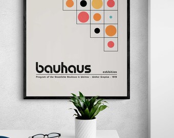 Bauhaus Poster - Mid-Century Modern Art Print, Bauhaus Print, Bauhaus Wall Art, Home Office Decor