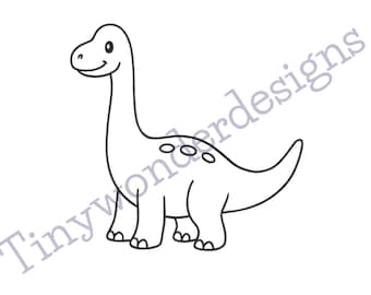 Brachiosaurus Coloring Page PDF | Dinosaur Coloring Page for Kids | Autism-Friendly | Instant Download A4 | Print & Color