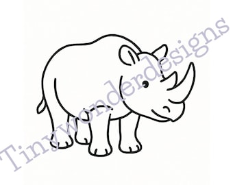 Rhino Coloring Page PDF | Zoo Coloring Page for Children | Autism ...