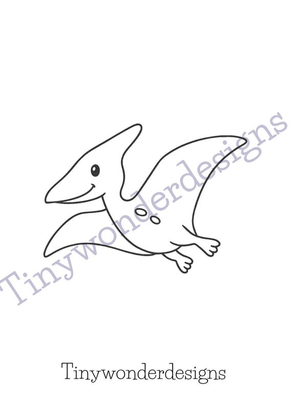 Pteranodon fliegend Ausmalbild PDF | Dinosaurier Malvorlage für Kinder | Autismusfreundlich | Sofort-Download A4 | Ausdrucken & Ausmalen