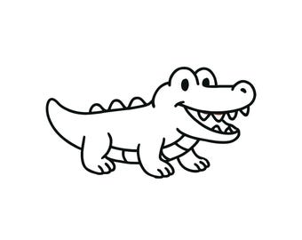 Crocodile Coloring Page PDF | Zoo Coloring Page for Kids | Autism-Friendly | Instant Download A4 | Print & Color