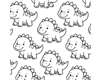 Dinosaur Coloring Page PDF | Dinosaur Coloring Page for Kids | Autism-Friendly | Instant Download A4 | Print & Color