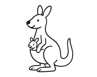 Kangaroo Coloring Page PDF | Zoo Coloring Page for Kids | Autism-Friendly | Instant Download A4 | Print & Color