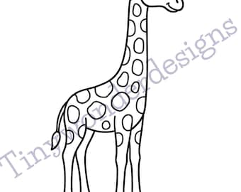 Giraffe coloring page PDF | Zoo coloring page for children | Autism-friendly | Instant download A4 | Print & color