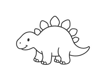 Stegosaurus with back plates coloring page PDF | Dinosaur coloring page for kids | Autism-friendly | Instant download A4 | Print