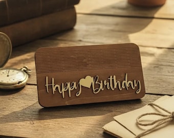 Coffret cadeau d'anniversaire en bois – idéal pour argent et chèques-cadeaux | Coffret d'anniversaire en bois avec inscription 3D