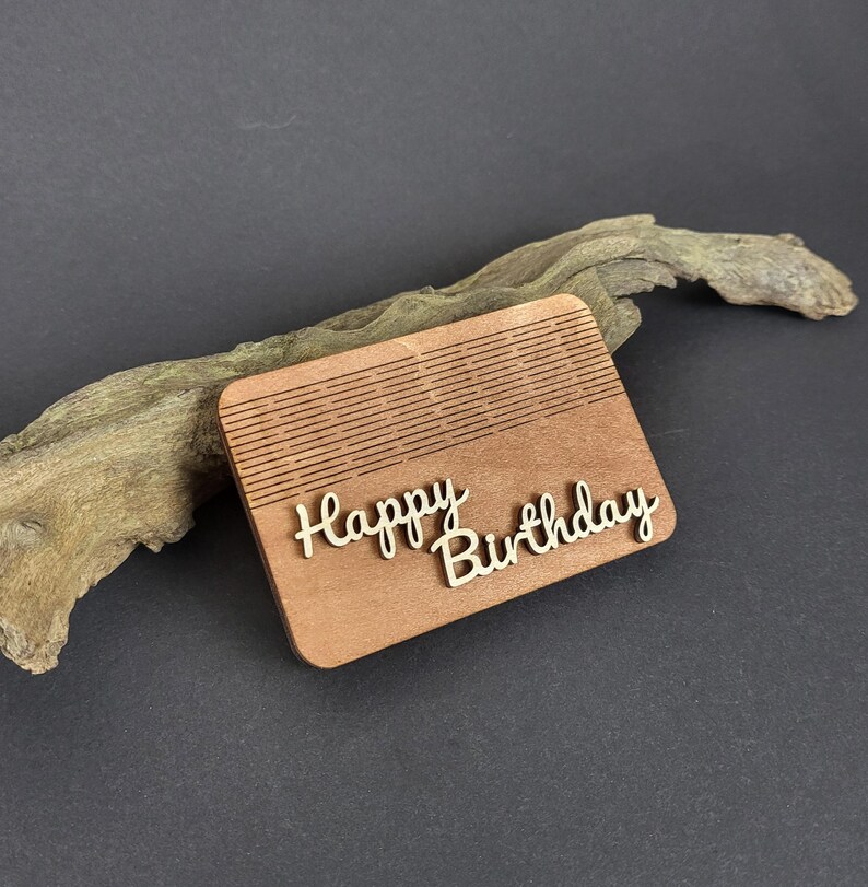 Coffret cadeau en bois pour cartes-cadeaux – Exauce les vœux ou Joyeux anniversaire | Coffret cadeau en bois avec lettrage 3D Happy Birthday