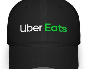 Uber Eats Cap, Food Delivery Hat, NOT EMBROIDERED, Driver Baseball Adjustable Ball Cap