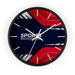 Sports Background Masculine Accent Wall Clock - Unique Home Decor, Father&#39;s Day Gift, Man Cave Decor, Sports Lover Gift, Office Decor