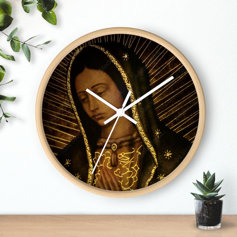 Religious Wall Clock, Virgin Mary Clock, Catholic Home Decor, Religious ...