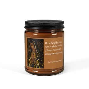 Religiöse Sojakerze, Jungfrau Maria Gebetskerze, Katholisches Geschenk, Gedenkkerze, Spirituelles Dekor, Unsere Dame von Guadalupe, Inspirational