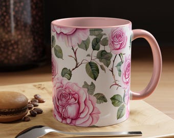 Floral Roses Coffee Mug: Botanical Garden Decor