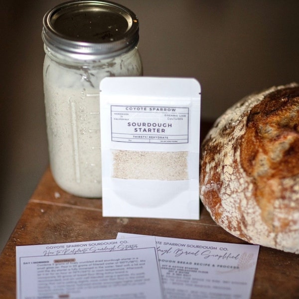 Housewarming Gift- Beautiful packaged-Dehydrated Sourdough Starter with detailed Instructions