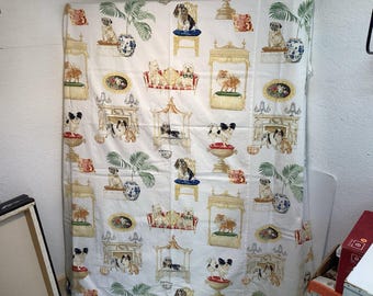 Cortina de ducha para perros con estilo vintage y estilo perrito mimado