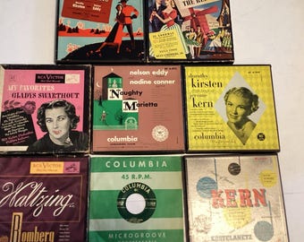 Lote vintage de 7 vinilos de 45 rpm de varios artistas