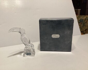 Vintage cristal J.G. Durand Francia Tucán Loro Francia 5.4x2.5x1.5