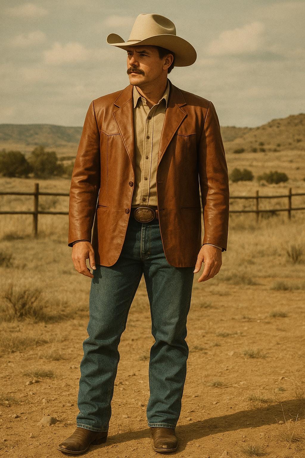 70s R.J. McCarthy オールレザー スタジャン WESTERN Vintage Scully Leather Western Blazer - Men's 46, 1970s Cowboy
