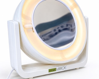 Vintage Clairol RM-2 Lighted Dual Makeup Mirror | 1970s Mod Pivoting Vanity Mirror | Retro Illuminated Magnifying | Mid Century Modern