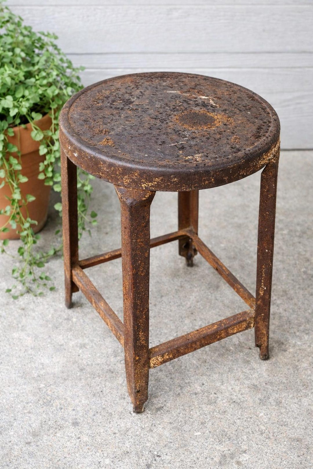Vintage Industrial Factory Stool Steampunk Metal Shop Stool Rustic ...