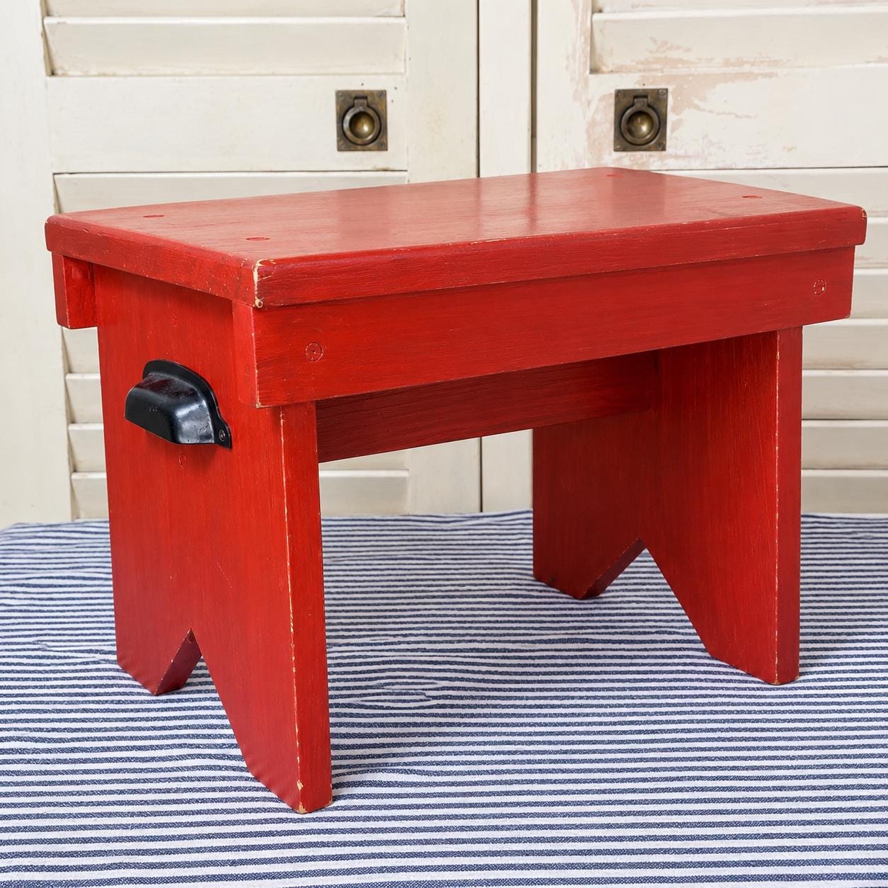 Vintage Red Stool - Etsy