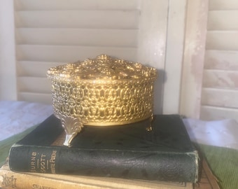 Brass Pierced Box 15cm | Vintage Trinket Box | Mid-century Storage