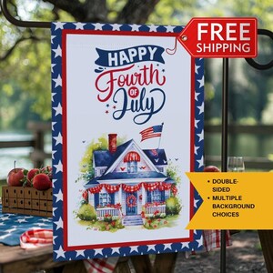 Patriotic House Garden Flag: 4th of July Decor