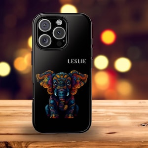Mandala Elephant Tough Phone Case: Wildlife Art Protector
