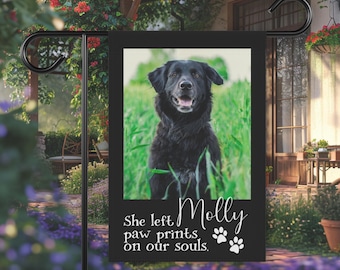 Personalized Pet Memorial Garden Flag: Dog Name & Photo Tribute