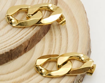 Titanium Steel Earrings • Gold Jewelry • Luxurious Fashion • Gift for Women • Minimalist chain earrings
