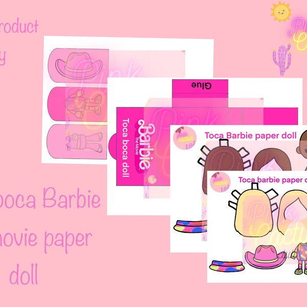 Barbie uit de film Toca Boca papieren pop