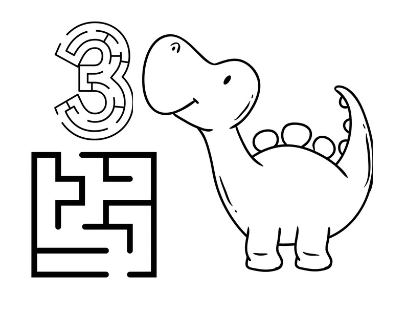 Dinosaur Coloring Page for Kids (digital Download) - Etsy