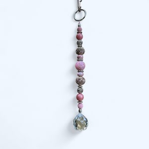 Pink and Silver Beaded Suncatcher
