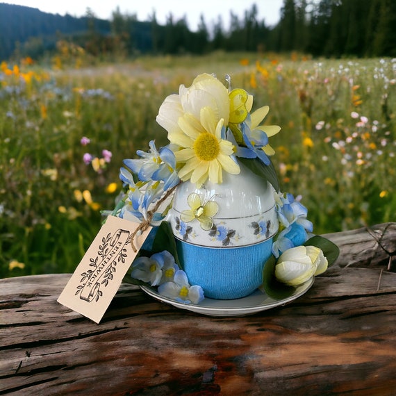 Gnome blue and yellow sales floral