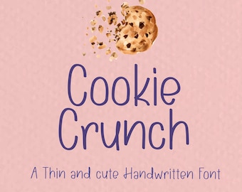 CookieCrunch Font - Cute Handwritten, Clean Font, cute handwriting, Digital Note Fonts, Goodnotes Font, handwriting font, Handwritten Fonts
