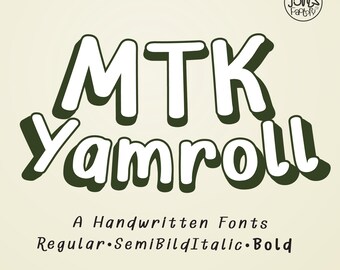 MTKYamroll Font: Cute Handwritten Font for Digital Notes (OTF, TTF)