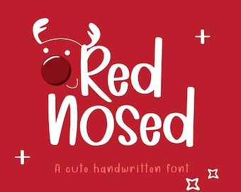 RedNosed Font - a hand written typeface, Inker Brush Font, Cute Handwritten, cute handwriting, Digital Note Fonts, Goodnotes Font, Bundle