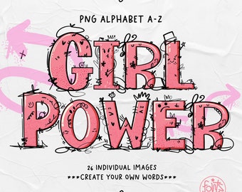 PNG Schriftzug Alphabet A-Z l Girl Power