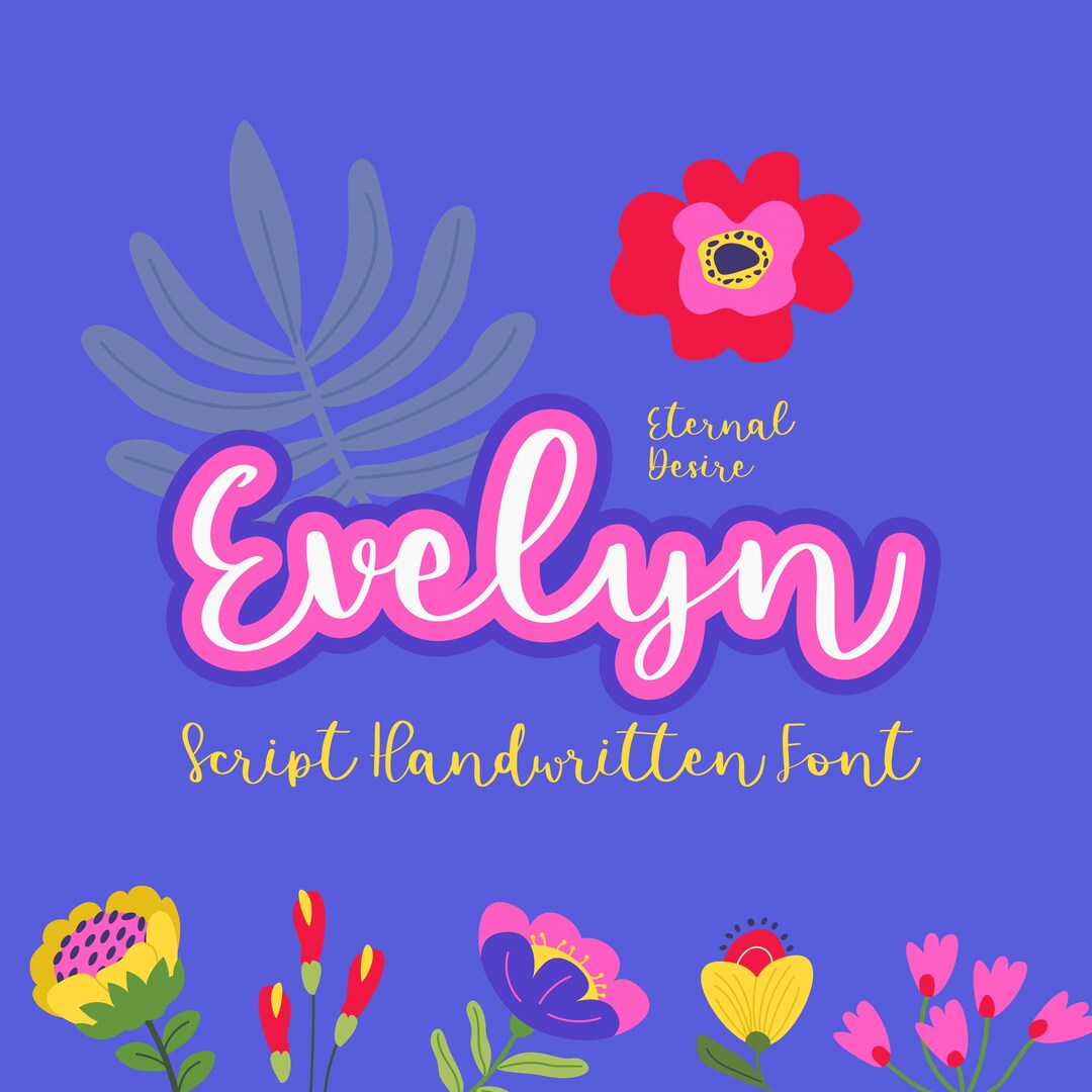 Evelyn Script Font: Modern Calligraphy Typeface (OTF, TTF) - Etsy